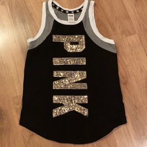 PINK Bling Ringer Tank - Oversized XS